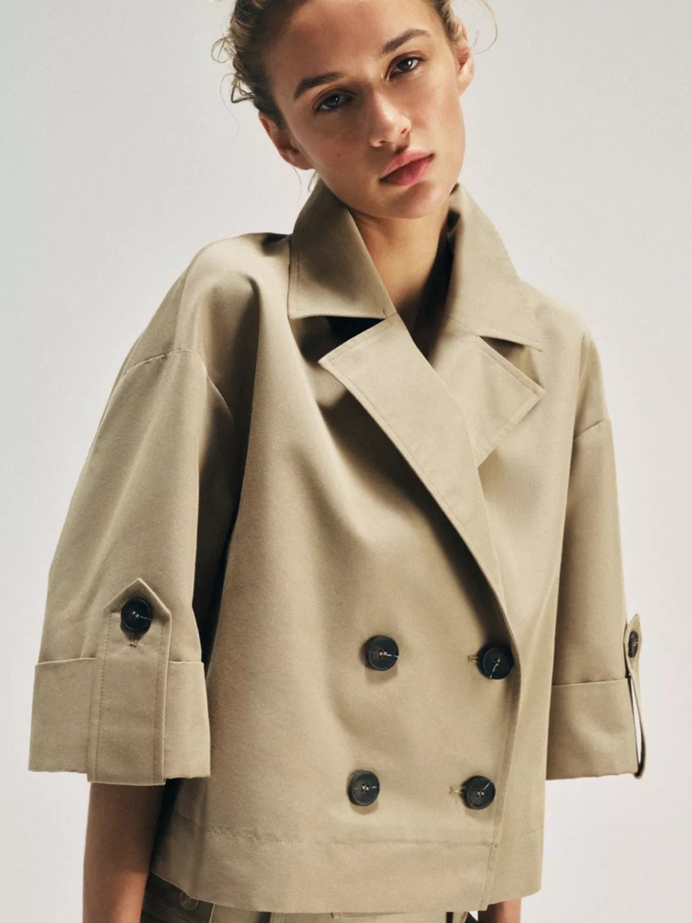 Zara Short Trench with rolled sleeves
